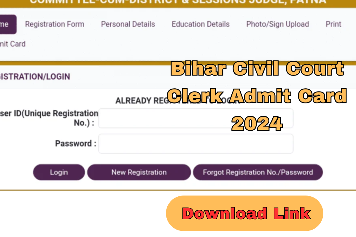 Bihar Civil Court Clerk Admit Card 2024 Download Link Out