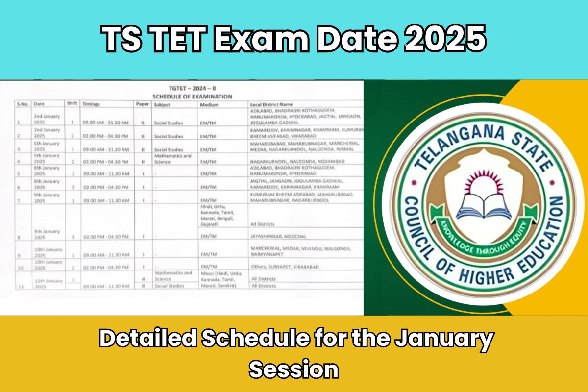 TS TET Exam Date 2025 Is Now Available, with Detailed Schedule for the