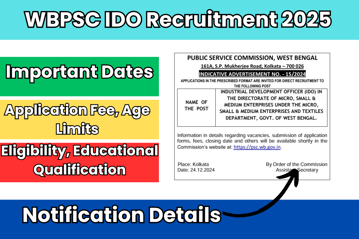 WBPSC IDO Recruitment 2025 Notification, Eligibility, Online Form